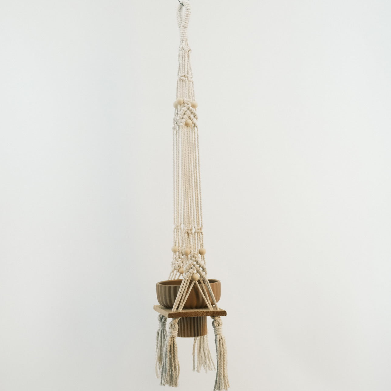 Macrame Plant Holder With Cement Pot and Stand 2320025