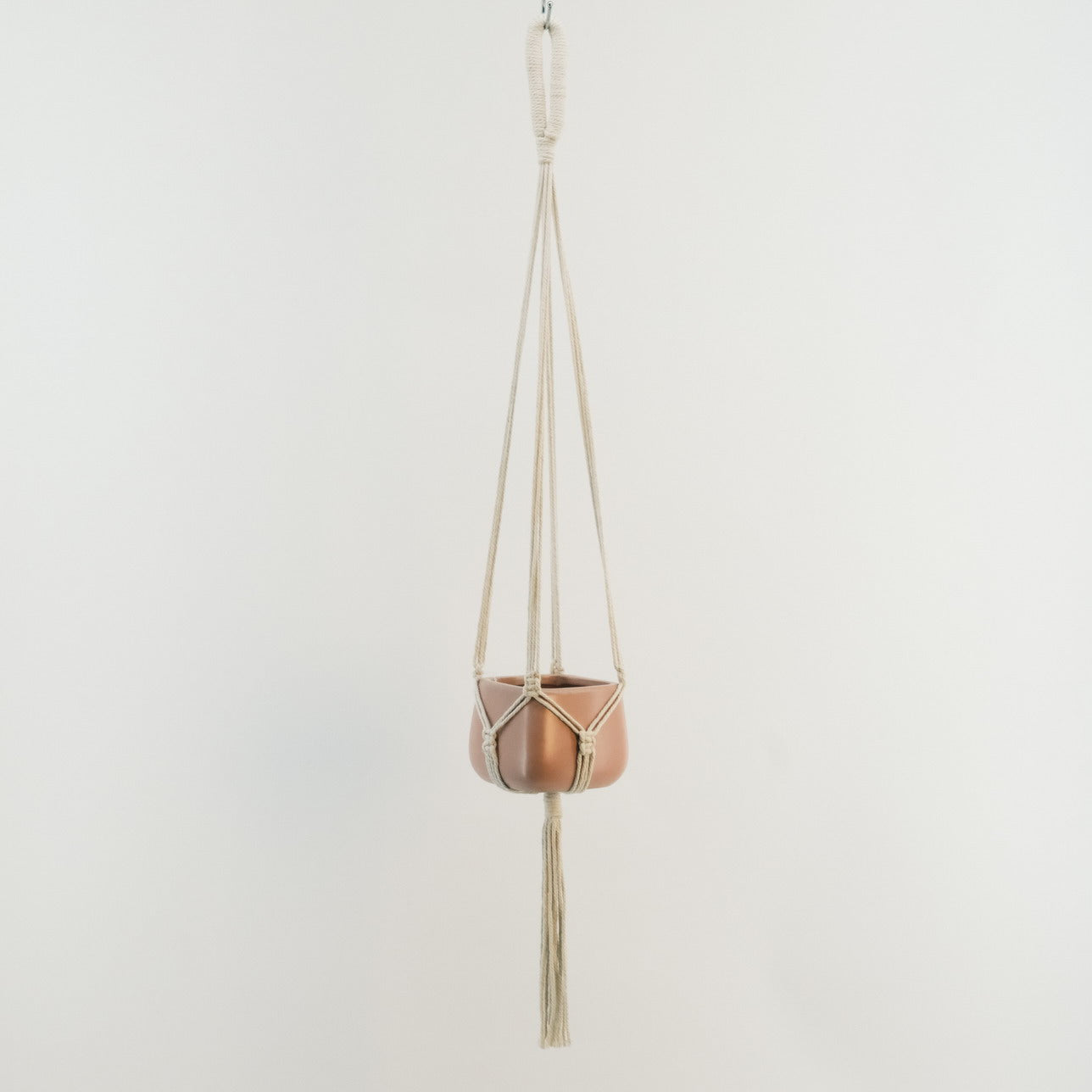 Indoor Garden Macrame Plant Hanger with Pink Pot 2320044