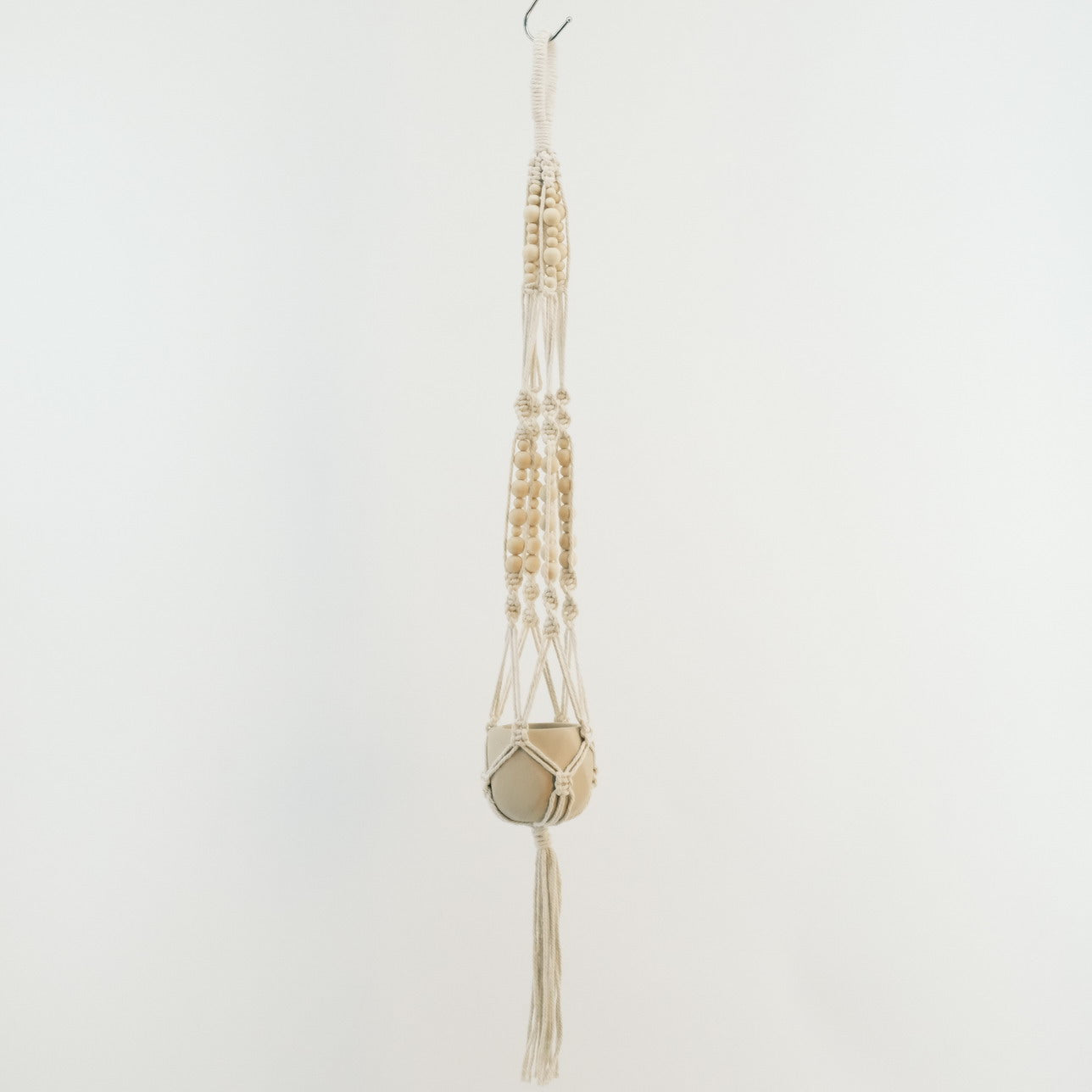 world market macrame plant hanger Macrame Flower Holder with Small Cement Plant Pot 2320080