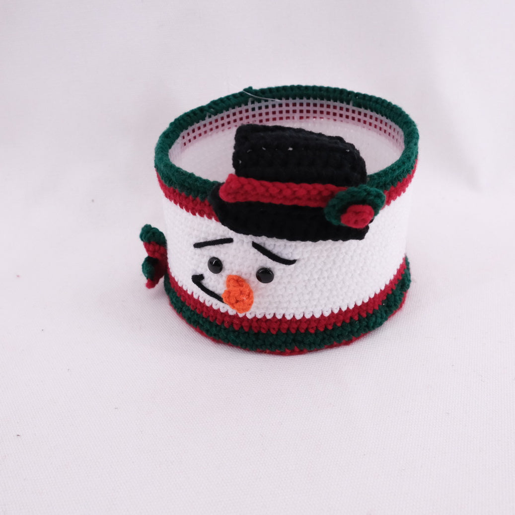 Crochet Storage Box Christmas Snowman CE20244