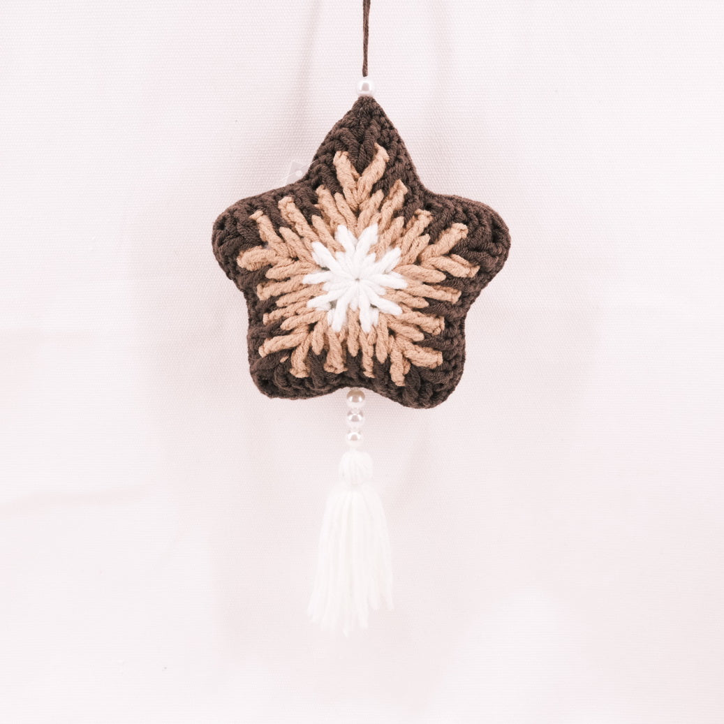 Crochet Christmas Gingerbread Star Pendant CE20323