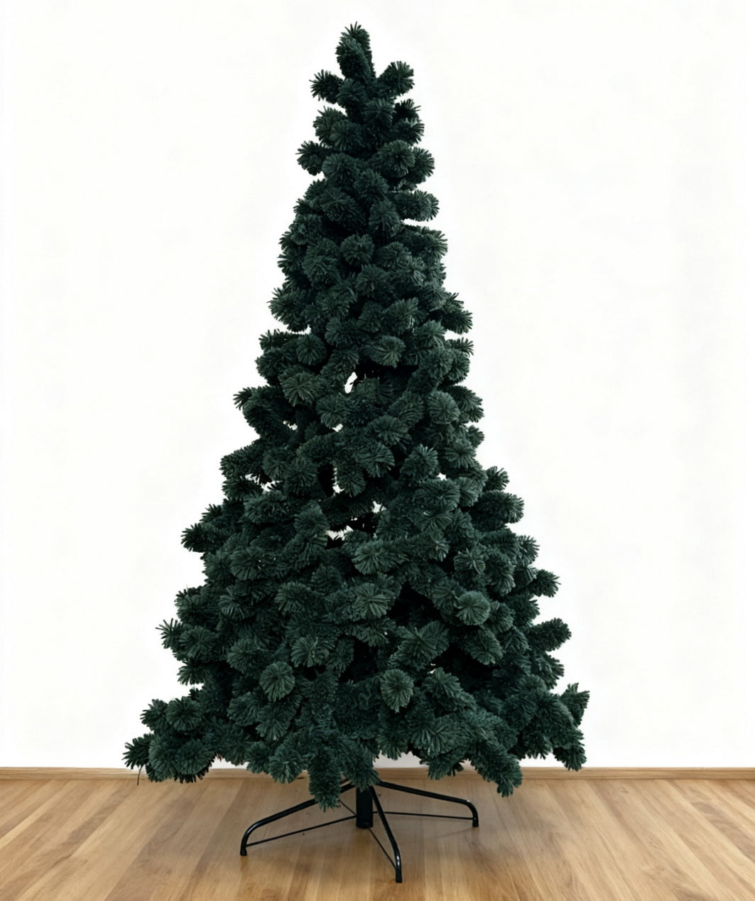 Yarn Handmade Christmas Tree with LED Light Metal Base Dark Green CF20382
