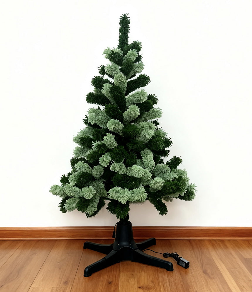 Handmade Rotating Yarn Christmas Tree with LED Green CF20386