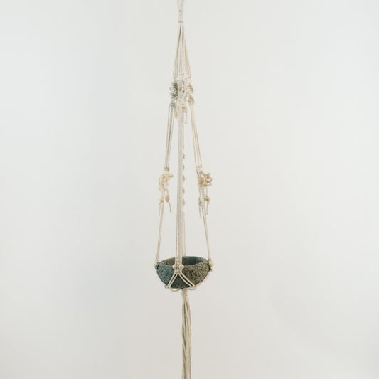 Macrame Plant Hanger with Cement Pot 2320011