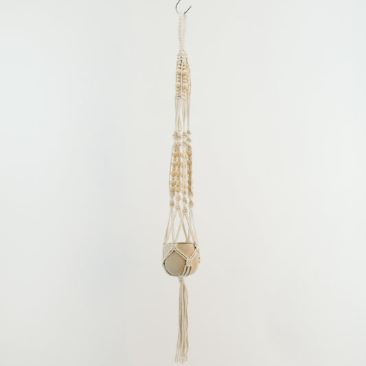 Macrame Flower Holder with Small Cement Plant Pot 2320080