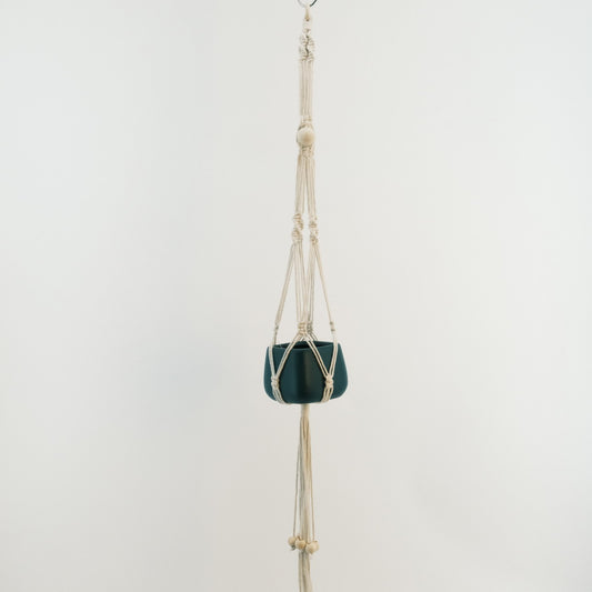 Macrame Plant Hanger with Blue Flower Pot 2320081