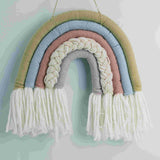 Macrame rainbow: handmade home decoration wall hanging