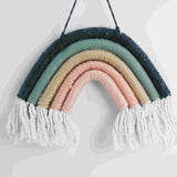 Macrame rainbow: handmade home decoration wall hanging