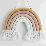 Macrame rainbow: handmade home decoration wall hanging