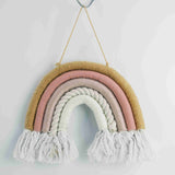Macrame rainbow: handmade home decoration wall hanging