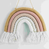 Macrame rainbow: handmade home decoration wall hanging