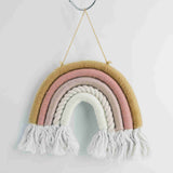 Macrame rainbow: handmade home decoration wall hanging