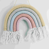 Macrame rainbow: handmade home decoration wall hanging