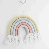 Macrame rainbow: handmade home decoration wall hanging