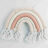 Macrame rainbow: handmade home decoration wall hanging
