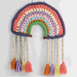 Macrame rainbow: handmade home decoration wall hanging