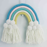 Macrame rainbow: handmade home decoration wall hanging
