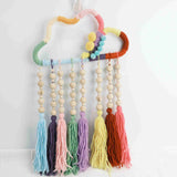 Macrame rainbow: handmade home decoration wall hanging