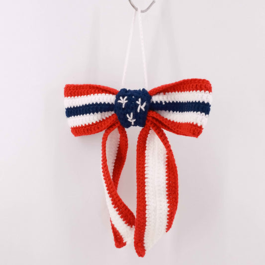 Crochet Bow Tie American Independance Day Hanging Ornament CE20006