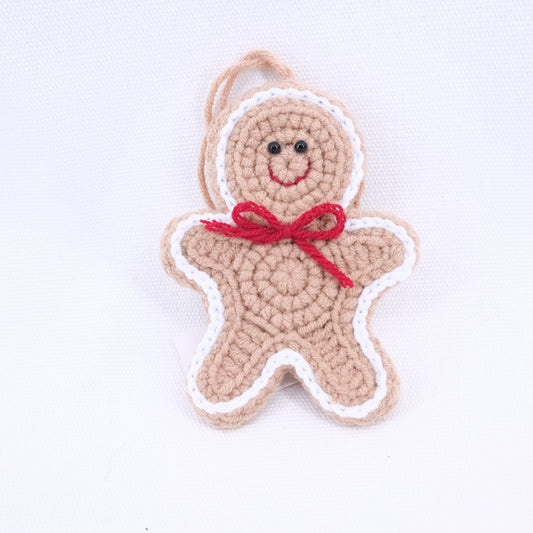 Crochet Gingerbread Man Hanging Keychain