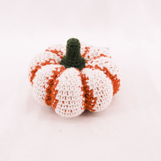 Crochet Orage and White Pumpkin Garden Decoration CE20090
