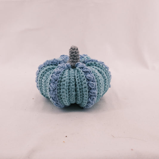 Crochet Blue Holiday Seasonal Decoration Pumpkin CE20099