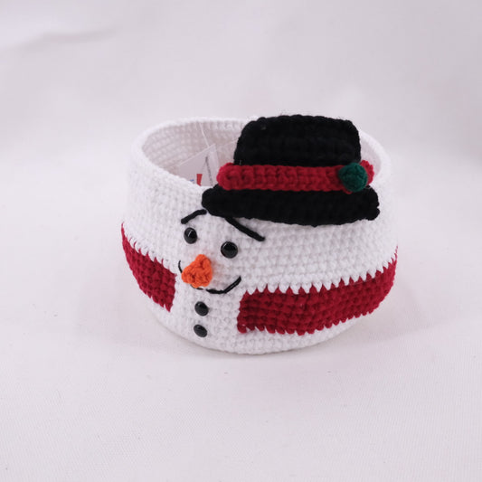 Crochet Storage Box Christmas Snowman CE20244