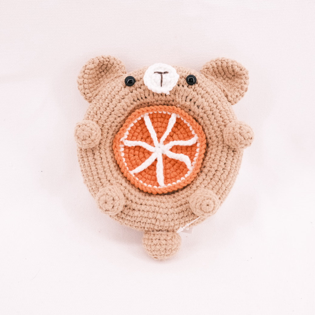 Crochet Coaster  Gingerbread Racoon CE20349