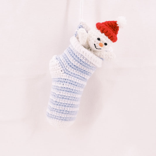 Crochet Christmas Stocking with Snowman CE20358
