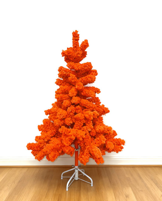 Handmade Yarn Christmas Tree with LED Orange CF20387