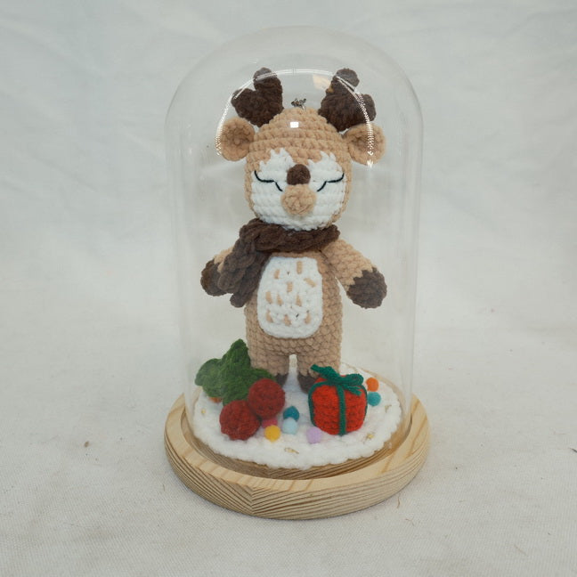 Christmas Crochet Elk Reindeer Glass Gift CF20414