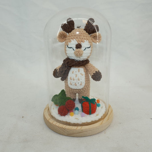 Christmas Crochet Elk Reindeer Glass Gift CF20414