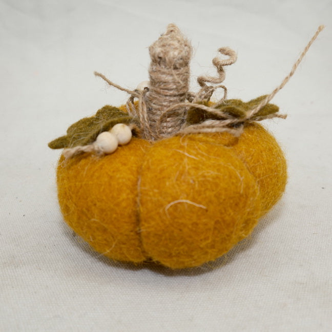 Harvest Fall Felt Pumpkin Ornament CF20486