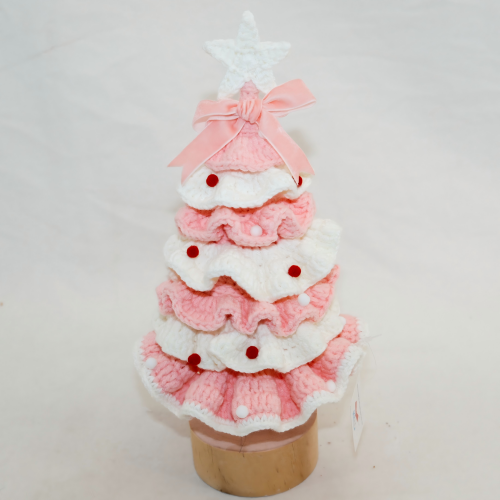 Pink Layer Crochet Christmas Tree Ornaments CF20575