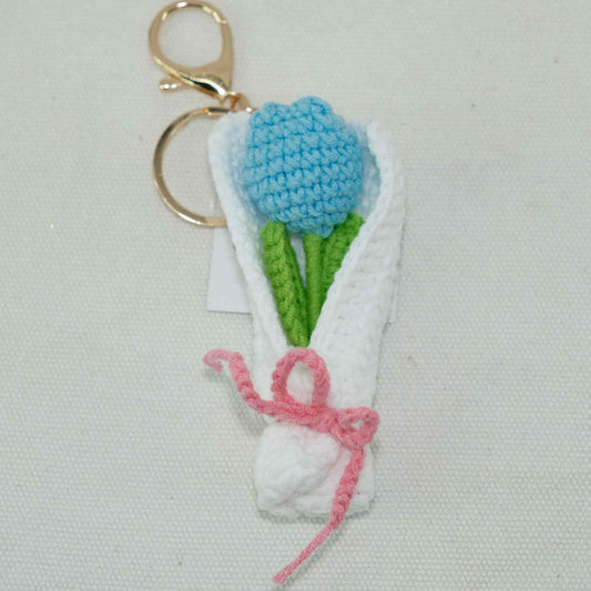 Crochet Pink Tulip Keychain CF30188