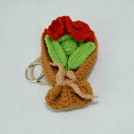 Crochet Karnation Flower Keychain Mother's Day Gift CF30200