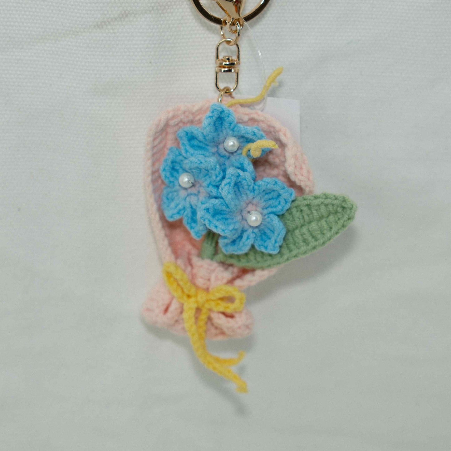 Crochet Forget Me Not Flower Keychain Gift CF30204